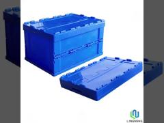 62 Ltr Blue Plastic Folding Crate Box , Collapsible Plastic Storage Containers