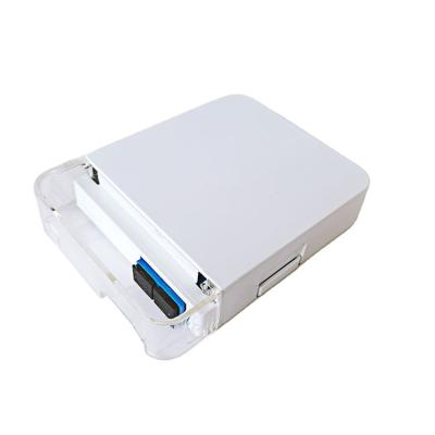 China Water and dust proof left inner ftth terminal box ABS 2 socket fiber optic panel for sale