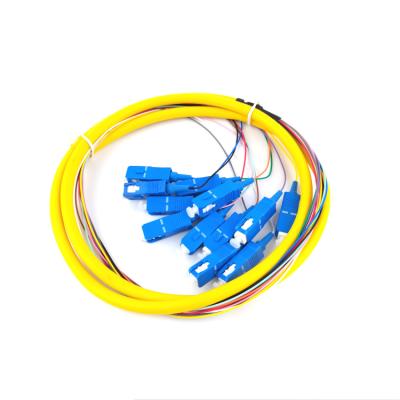 China FTTH FTTX FTTP SC Fiber Jumper 12 Core Single Mode Fiber Tail Support Customization for sale