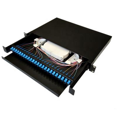 China Metal Fiber Optic Equipments - Fiber Optic Termination Box Patch Panel ODF Distribution Frame For SC 24 Core Pigtail for sale