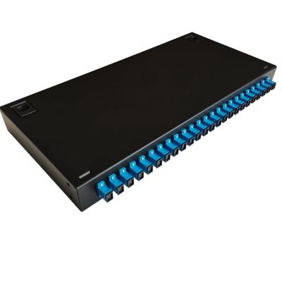 China Port 19 Inch Metal 24 Rack SC Fiber Optic Distribution Box for sale