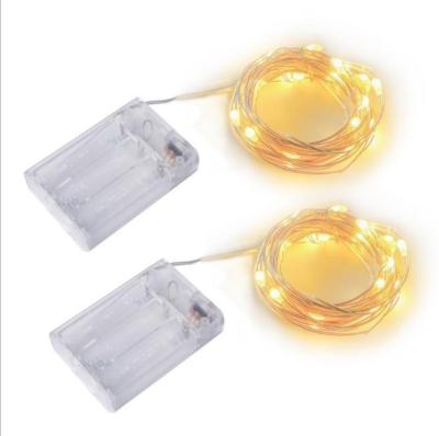 China Wedding Or Christmas 2021LED 3AA Battery Box Copper Wire Waterproof Christmas Lamp String Decorative Lighting for sale