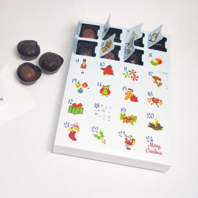 China 24 Recyclable Custom Empty Paper Boxes Advent Calendar Chocolate Packaging Box Day Toy Xmas Christmas Gift Present for sale