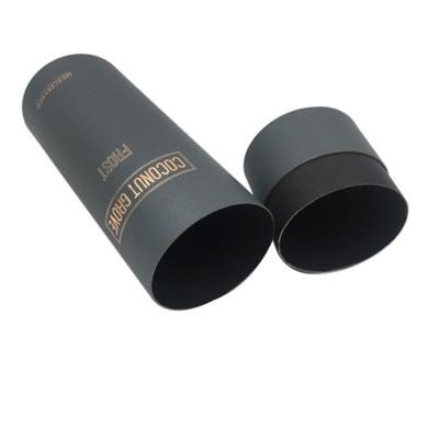 China Factory Recyclable Black Gold Stamping Luxury Custom Cardboard Tubes Logo Rigid Paper Cylinder Round for sale