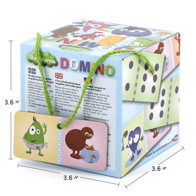 China Educational Paper Kids Toy Gift Box Packaging Paper Cardboard Colored Customized Domino Card Game Set Toys for sale