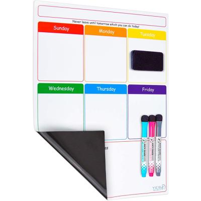 China Custom Magnetic Refrigerator Dry Erase Calendar Whiteboard Wall Calendar White Board for sale