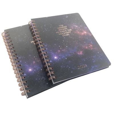 China Eco-Friendly Premium High Quality Fancy Hardcover Planner Custom Printing Spiral Journal Spiral Journaling Supplies for sale