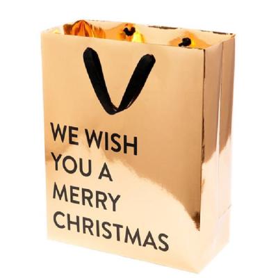 China Recyclable Biodegradable Gold Jewelry Custom Printed Luxury Gift Paper Shopping Bag For Clothes for sale