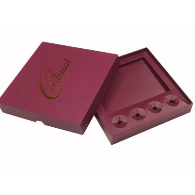 China Handmade Empty Rigid Logo Luxury Paper Chocolate Packaging Square Hot Stamping Custom Boxes Recyclable for sale