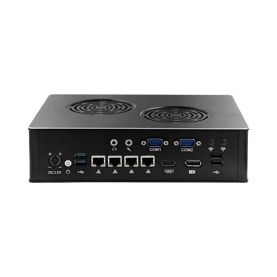 China Windows 11 Pro Industrial Mini PC Intel Xeon-D D-1581 Computers 4 LAN Dual Video HDMI DP 4K for sale