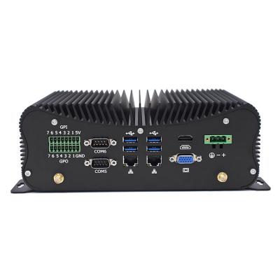 China PCIE Fanless Industrial Mini Pc Intel I5 I7 GPIO LPT 6 COM 2 Lans 8 USB Box for sale