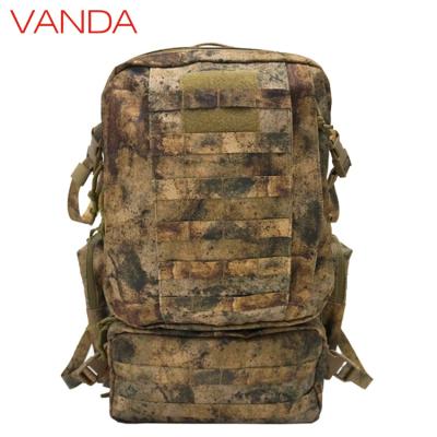 China Waterproof wear-resistant backpack military camping, large capacity, combat camouflage polyester strap boys computer chain middle layer for sale