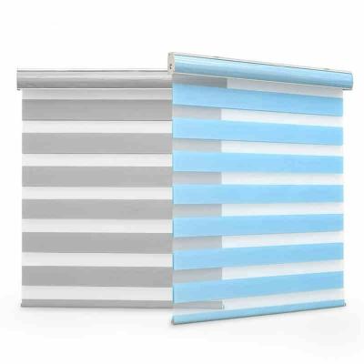 China Factory Minimalist Supplier Customized Zebra Polyester Blind Fabric Shades Automatic Window Shades for sale