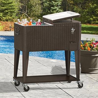 China A Sustainable Party Rattan Cooler Patio Cart for sale