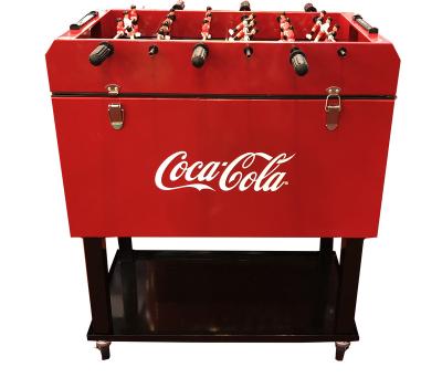 China Sustainable Football Game Cooler 65L Metal Table Cooler Foosball Cart for sale