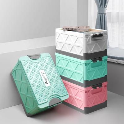 China Anjuny Car Trunk Organizer Foldable Car Storage Double Function Large Capacity Plastic Box Viable Home for sale