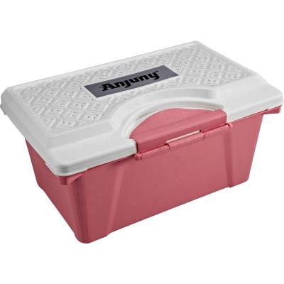 China Anjuny 20L Household Container Sundries Viable Plastic Organizer Storage Box for sale