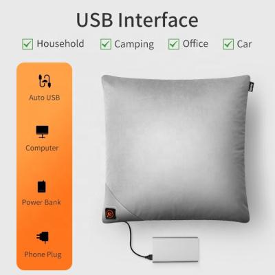 China Home Decor Sofa Cushion Anjuny Hot Sales 5V USB Rechargeable Electric Heated Heated Pillow for sale