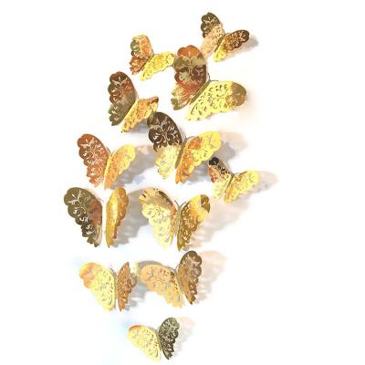 China 12PcsSet 3D Hollow Butterfly Fridge Sticker Eco-friendly Wall Stickers For Home Decor DIY Kids Rooms Wall Mariposas for sale