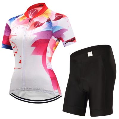 China Breathable Custom Women Cycling Clothing Set Bike Racing Bicycle Clothes Cycling Wear Team Cycling Set for sale