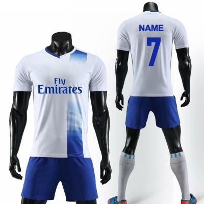 China Fake Two Pieces Print Custom Football Team Shirt Logo Number Soccer Jersey Personalize With Pocket Soccer Training Suit Football Uniform for sale