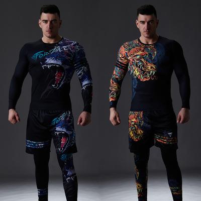 China Men's Breathable Tracksuit Gym Fitness Sweatsuit Compression Clothes Sport Wear Exercise Workout Running Jogging Set for sale