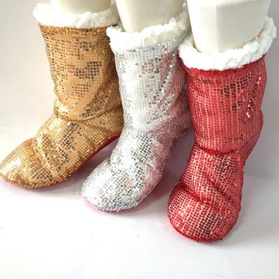 China Breathable Stocking Silver White Snowflake Christmas Stockings for sale