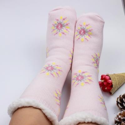 China Factory Custom Breathable Winter Thick Women Anti-slip Soft Home Sock for sale