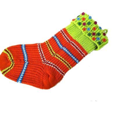 China Antibacterial Women Knit Sherpa Fleece Lined Warm Indoor Slipper Socks for sale