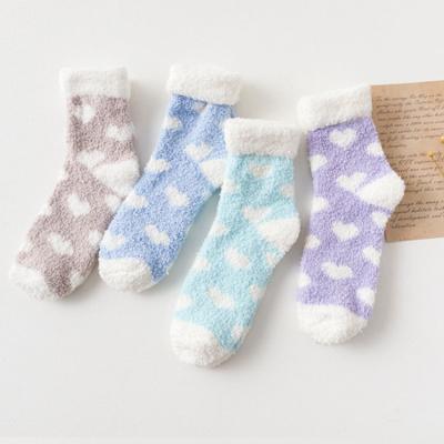 China Breathable Winter Christmas Fuzzy Slipper Socks Women Crew Thick Soft Fluffy Comfortable Warm Socks for sale