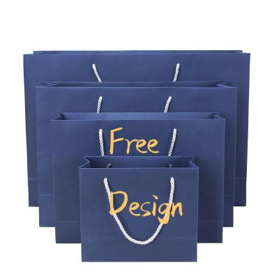 China Customized High Quality High Quality Foldable Reusable Kraft Paper Gift Retail Packaging Shopping Bag With Handle for sale