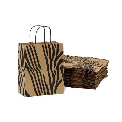 China High Quality Tiger Stripes Leopard Spots Zebra Stripes Animals Printing Shopping Clothes Shoe Box Kraft Paper Gift Bag Kraft Paper Bag for sale