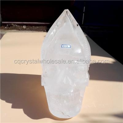 China China handmade life size clear crystal skull with living chin for sale for sale