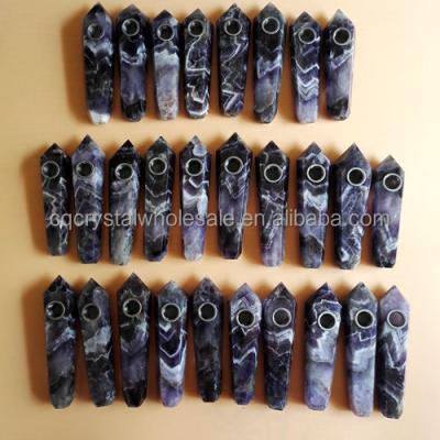 China Wholesale Dreamy Crystal Smoking Pipe Tobacco Pipe 100% China Natural Rock Amethyst Pipe for sale