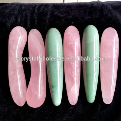 China Natural China Rose Quartz Crystal Dildos For Sex, 100% Natural Crystal Massage Wands for sale