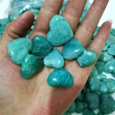 China Natural Blue Heart Shaped Quartz Stone Amazonite Crystal Heart From China For Love for sale