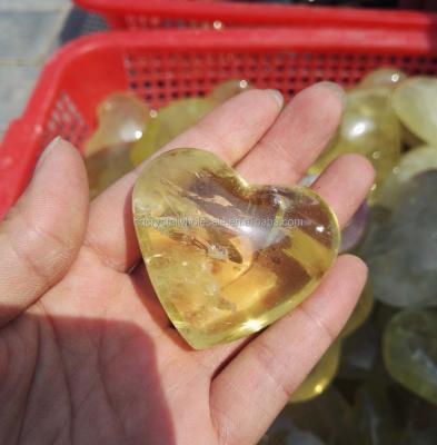 China China natural rock citrine crystal hearts, heart shape crystals for sale