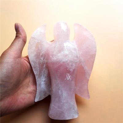 China China 4 Inch Natural Rock Polished Rose Quartz Crystal Angels for sale