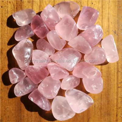 China China Natural Polished Rough Rose Quartz Tumble Stone Pink Crystal Stone for sale