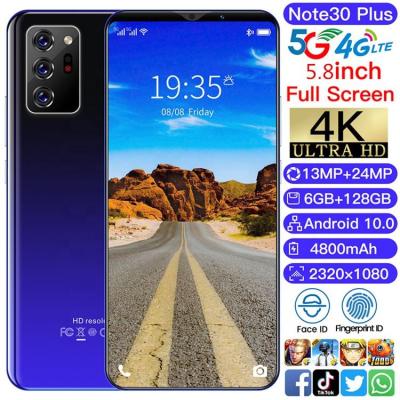 China Dual SIM Card Fast Shipping NOTE30 Plus Battery 4800mah 6.1 Inch Oled Screen Android Smart Phone 12gb+512gb Memory Big Cell Phone for sale