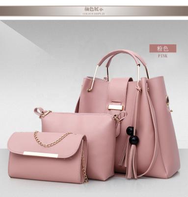 China Other Custom High Quality Bag A Femme Main Tassel 3 Pieces Designer PU Handbag Set for sale