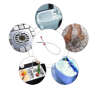 China 2020 Household Hair Catcher Sink Tub Dredge Solvent Drain Clog Remover Spring Pipe Stocked Cleaning Tool for sale