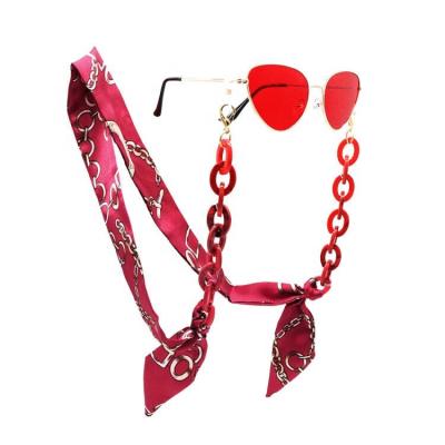 China Fashionable Acrylic Satin Silk Monocle Tie Facemask Neck Strap Eye Glasses String Maskchain Holder Face Masker Sunglass Chain Necklace for sale