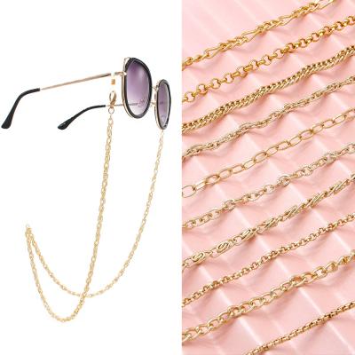 China Manufacture 18K Gold Fashionable Glasses Strap Glass Strap Sunglasses Masking Holder Lanyard Eyewear Chains for sale