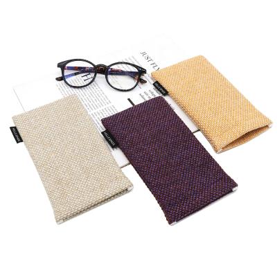 China Fashion Woven Jute Foam Branded Eco Compression Shrapnel Top Goggles Bag Eye Glass Storage Case Luxury Sunglasses Pouch for sale