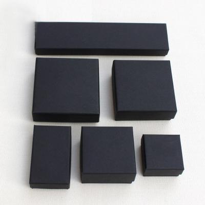 China Simple Black Kraft Jewelry Gift Box Bracelet Necklace Earrings Packaging Paper Box for sale