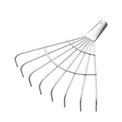 China Applicable to agriculture or gardening New stainless steel multipurpose outdoor garden household leaf sweeping and grass raking agricultural rake for sale