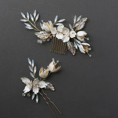 China Handmade Luminous Hair Comb Crystal Hair Jewelry Accessories Wedding Bridal Flower Hair Comb Wholesale Hair Jewelry for sale