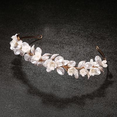 China Pearl Bridal Wedding Bridal Rose Gold Bridal Hair Accessories Tiara Wedding Hairbands ROMANTIC Wedding Hair Jewelry for sale