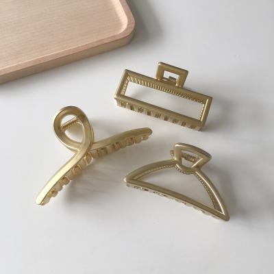 China Large Fashion Alloy Rectangle Metal Cloud Gold Plated Geometric Hair Clips Claw for sale